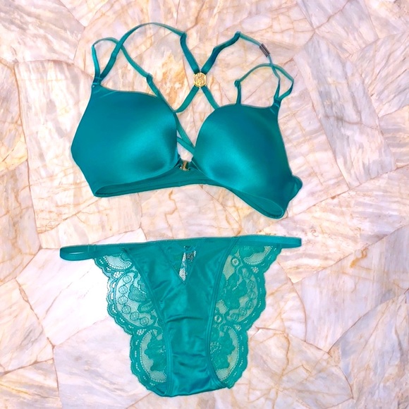 Vs Very Sexy So Obsessed Push-Up Bra 32c Clover Green Racerback